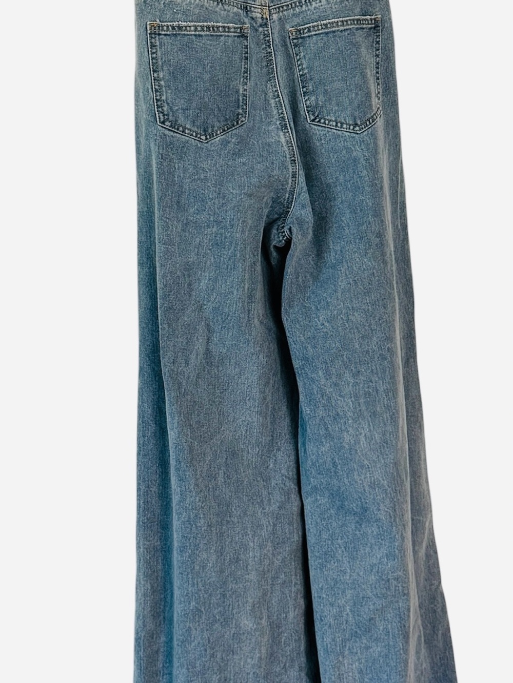 High Rise Wide-Leg Distressed Ripped Jeans